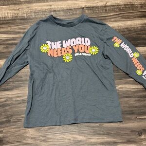 ⚡️2 for $10⚡️ NWOT SmileyWorld 'The World Needs You' Long Sleeve Tee